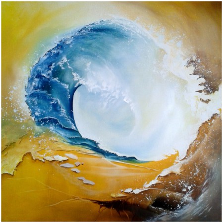 "Terre-eau" huile (50x50cm)  (n°h07) :  250 €